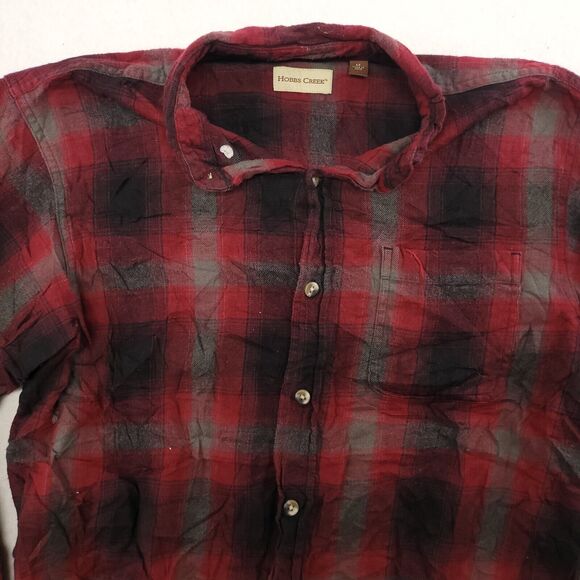 Hobbs Creek Tartan Flannel Button Up Shirt Mens Size Medium M Red Black - Picture 1 of 10